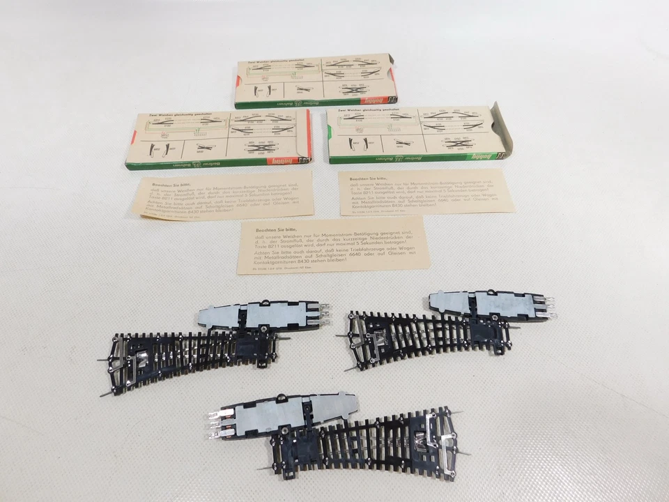 3x Zeuke Berliner TT Bahnen Spur TT E-Weichen links rechts sg/TOP+OVP #EF340-0,5 - Bild 3 von 3