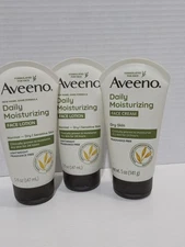 Lot Of 3 Aveeno Daily Moisturizing 2 Face Lotion & 1 Face Cream Soothing Oat