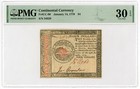 (CC-90) January 14, 1779 $4 Continental Currency Note - PMG VF 30 EPQ — photo 1