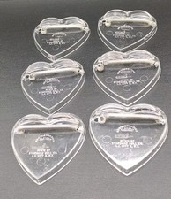 Lot of 6 Vintage 2.5" Plastic Knickerbocker Heart Shaped Spring Doll Stands