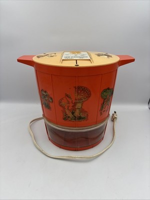 Vintage Toastmaster Ice Crusher Model 6204 Merry Mushroom Red Orange 70s Retro