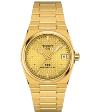 Unused TISSOT PRX Powermatic 80 T137.207.33.021.00 Gold Auto Unisex Watch in Box