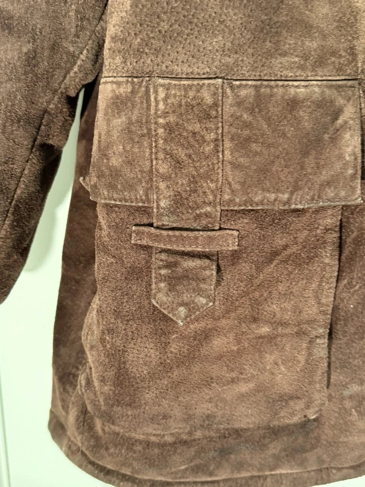 Phat Farm Men's Leather Heavy Shearling Jacket/Coat Men's XL Fur Lining Pockets - Image 4 of 4