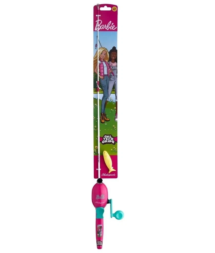Shakespeare Kids Barbie 2' 6" Fishing Rod Pole w/Practice Casting Plug