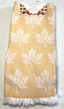 LADINNE KITCHEN TOWELS (3) LEAVES RED GREEN YELLOW 100% COTTON 20 X 30 NIP