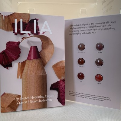 ILIA Lip Sketch Hydrating Crayon Sample 6 Shades Banquette, Rhyme, Earthen