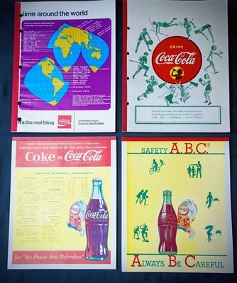 LOT of 4 VTG Coca Cola Coke NotebookS 1950's Sprite Boy SAFETY SPORTS Presidents