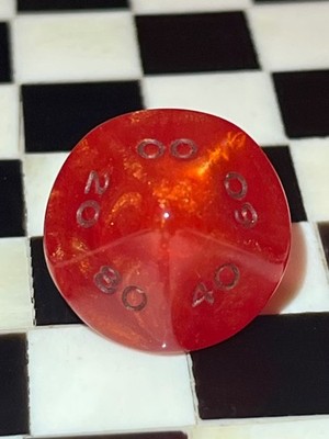 OOP Crystal Caste d10 percentile Gold Mist rpg ad&d dice 022626@