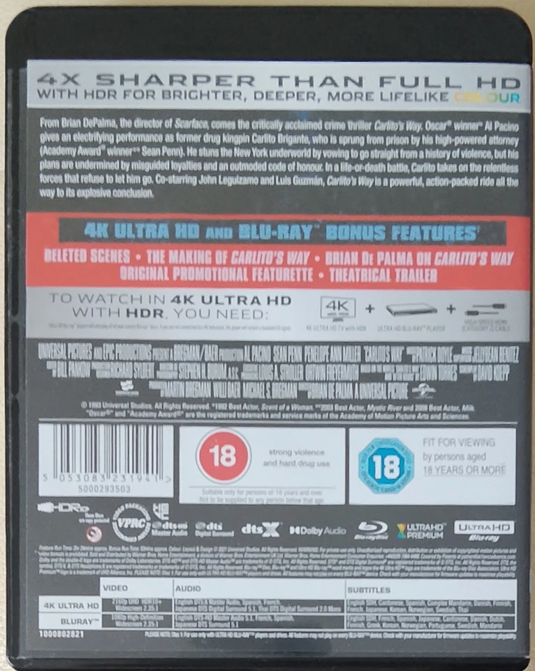 Carlito's Way - Al Pacino (4K Ultra HD & Blu-ray) - Image 2 of 3