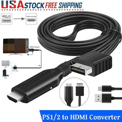 For Sony PS1/PS2 to HDMI Converter Game Console Audio Video 1080p Cable Adapter