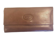 SACCHI Tri-fold Brown Leather Wallet Unisex