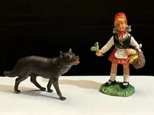 Elastolin 3 1/4” Little Red Riding Hood Big Bad Wolf" (70mm) Figures