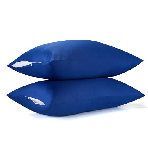 400 Thread Count Cotton Pillow Case with Zipper, 40" L x 20" W, King