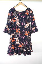 Eliza J Sash Tie Print Faille Fit & Flare Dress (Plus Size) (size 12)