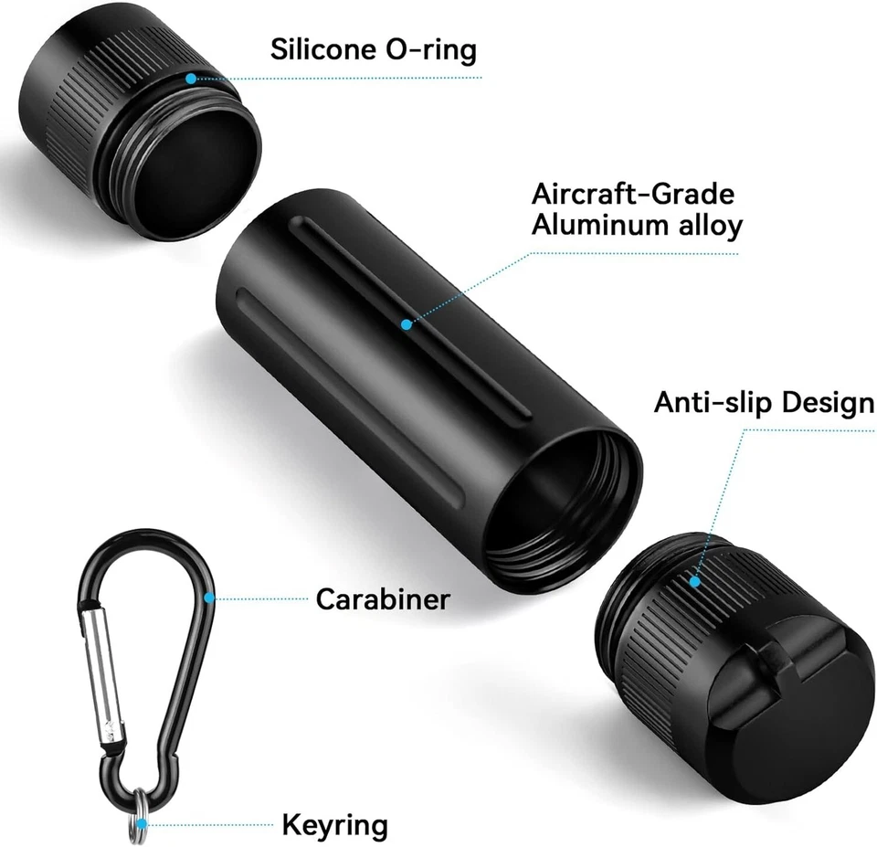 Compact Dual-Opening Metal Tube - Airtight and Odor-Resistant Storage Solution - Image 4 of 4