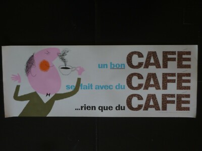 Altes authentisches Poster ''Guter Kaffee wird mit Kaffee gemacht'' 70er Jahre