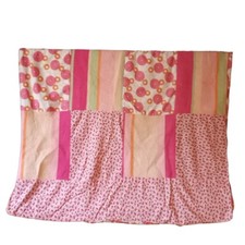 Reversible Youth Girls Duvet Cover Orange Pink Floral Patchwork 60Wx88L Handmade