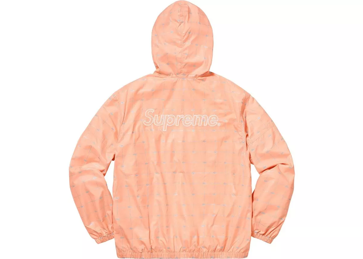 Supreme Lacoste Reflective Grid Nylon Anorak Peach Size XL