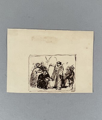 Antique Sir David Wilke Study Drawing 19th Century Georgian English Scottish #1