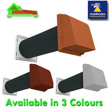 CAVITY WALL  5" 127mm x 350mm CORE DRILL AIR VENT WITH BAFFLE ANTI DRAUGHT COWL