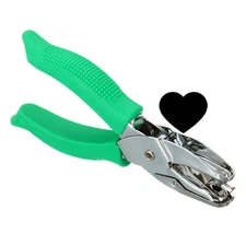 1/4" Heart Single Hole Punch Handheld Hole Puncher with Grip, Green