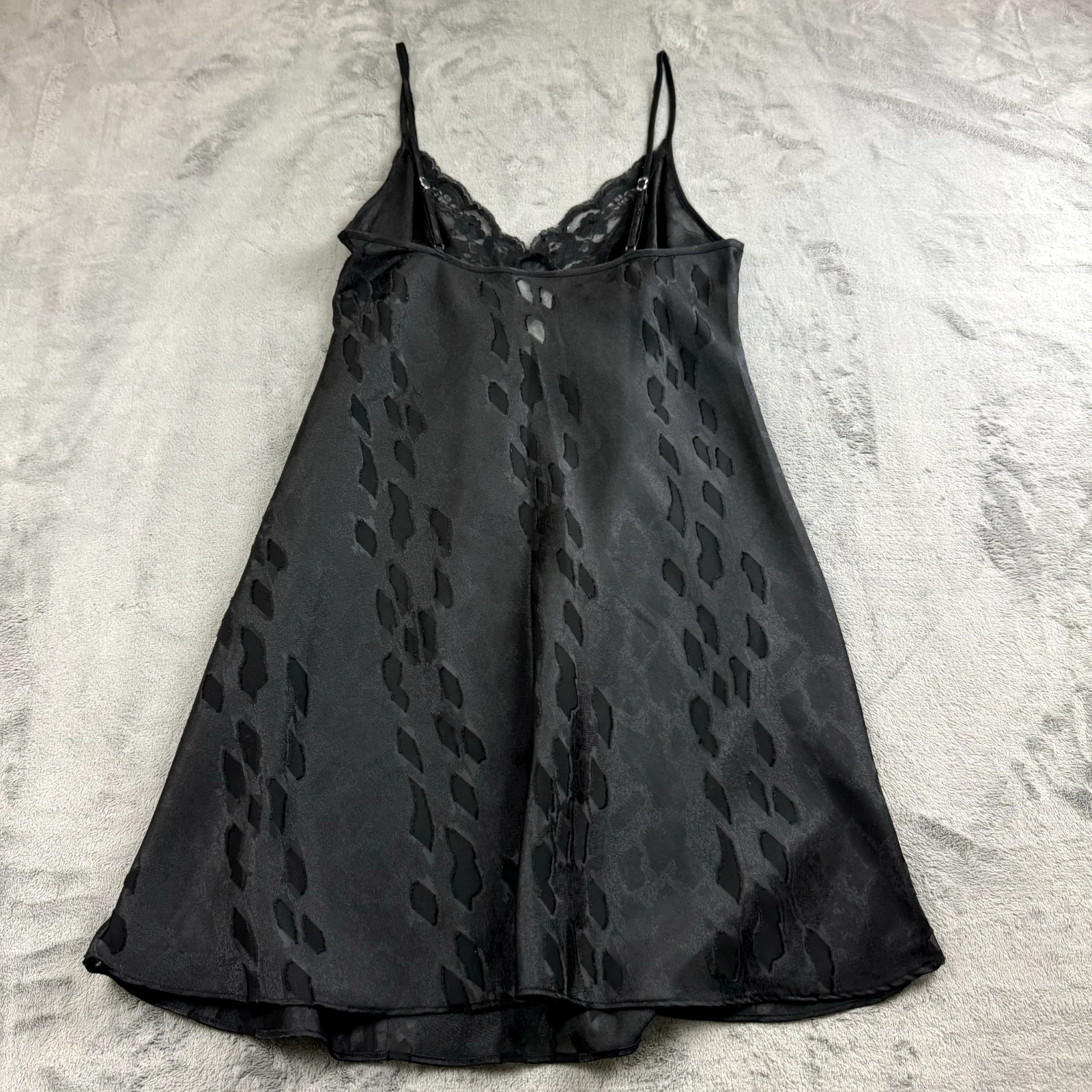 UNDERCOVER Abito donna slip Secret Treasures taglia S nero stravagante Y2K pizzo bruciato