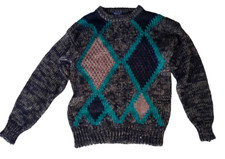 Vintage 90s Geometric Comfy Casual Preppy Size Large Grandpa  Sweater