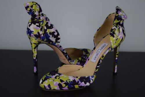 JIMMY CHOO Womens Black Tulip-Cut Topline Bree Round Toe Leather 