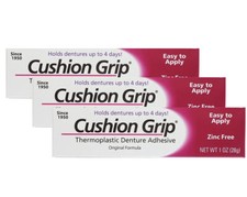 New Cushion Grip Thermoplastic Denture Adhesive, 1oz (Pack of 3) free Shipping .