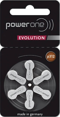 6 Varta Power One Evolution P312 Hearing Aid Batteries 1.45V 312 1x6 Pack PR41
