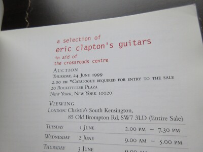 Eric Clapton Crossroads Guitar Auction Catalog Book 1999