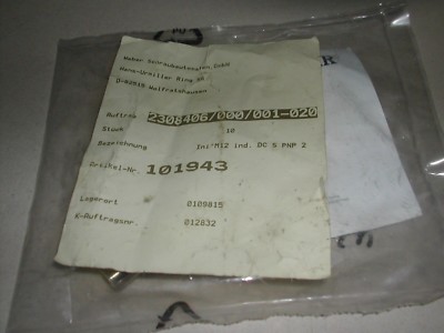 WEBER WN 101943 TURCK BI2-G12-AP7X-B6130/S95 SENSOR NEW IN BAG M10-8