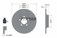TEXTAR 2x Bremsscheibe hinten Ø272 mm für VW Polo AW1 2.0 GTI BZ1 1.5 TSI