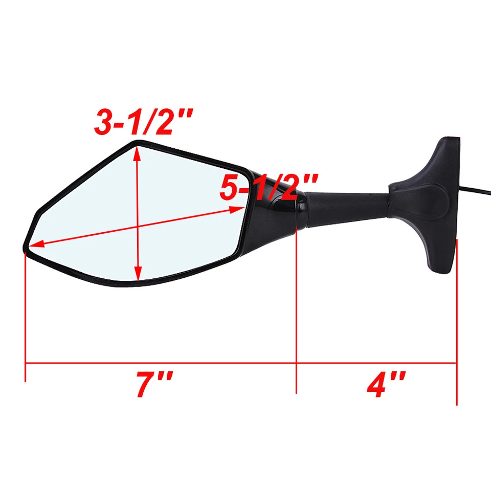 黑色摩托车镜子带 LED 转向信号适用于雅马哈 YZF R6 YZF 川崎忍者 — 第 2/4 张图片
