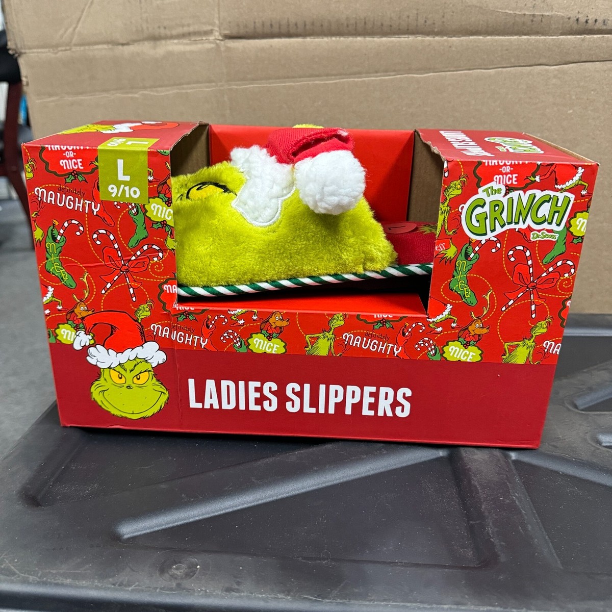 Womens Large 9/10 Dr Seuss GRINCH Who Stole Christmas Santa Hat