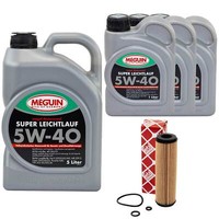 MotoröL Set SAE 5W-40 Vollsynth Meguin 8 Liter + ÖLfilter FüR Mercedes C-Klasse