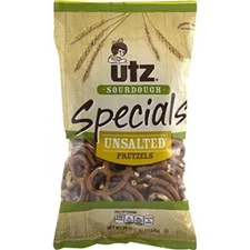Utz Sourdough Specials Unsalted Pretzels, 16 Ounce 4 Bags