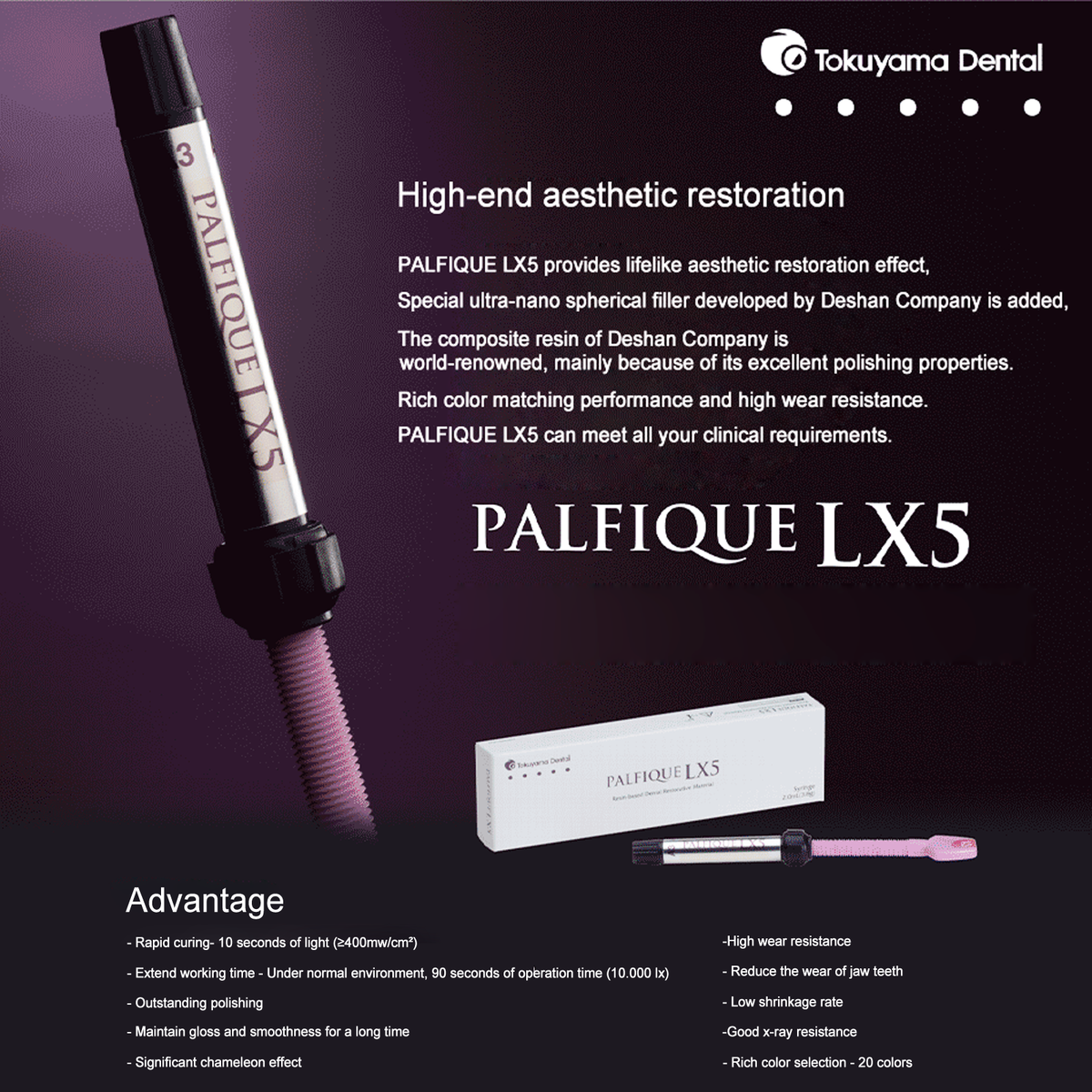 Palfique Tokuyama LX5 Resin Based Dental Restorative Composite 3.8