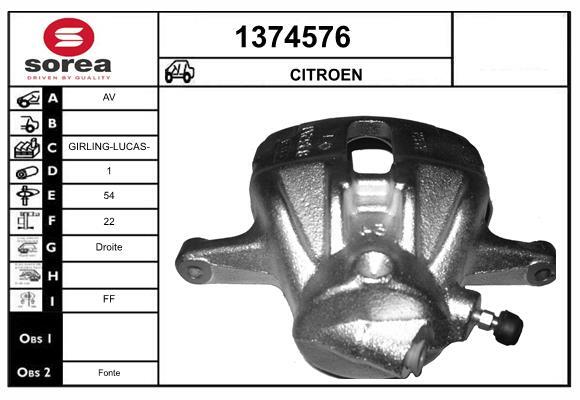 Étrier de frein SNRA 1374576 haute durabilité pour châssis Citroën C2 et C3 I