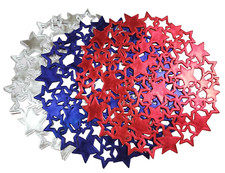 SET OF 6 ROUND U.S. FLAG RED,NAVY,SILVER COLORS STARS PLACEMAT,CHARGER -15.4" D