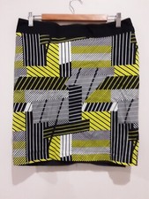 Katies Skirt Womens Size 14 Fitted Stretch Back Zip Stripe Lined