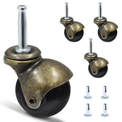Luomorgo Ball Caster Wheels for Furniture, Set of 4 Vintage Assorted Sizes