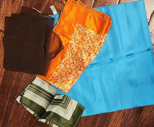 Morsly Italy Japan lot polyester blue 50's mid century lot scarf scarves vtg