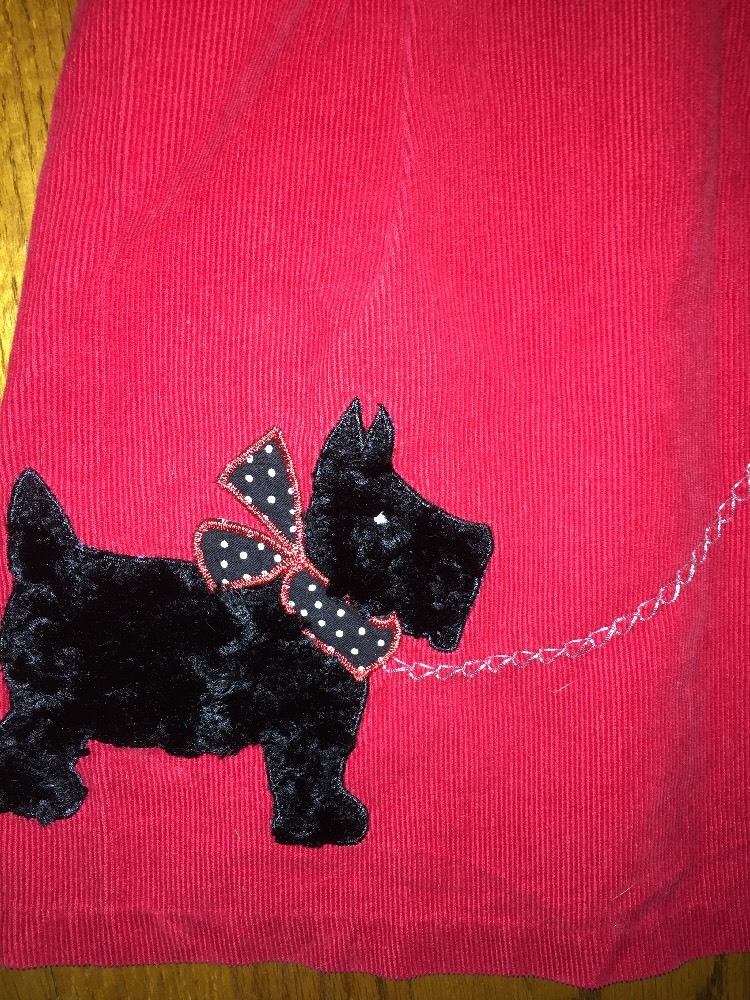 Robe Sans Manches Bonnie Jean En Velours Côtelé Pour Fille 3-4 Ans - Imprimé écossais Et Petit Chien