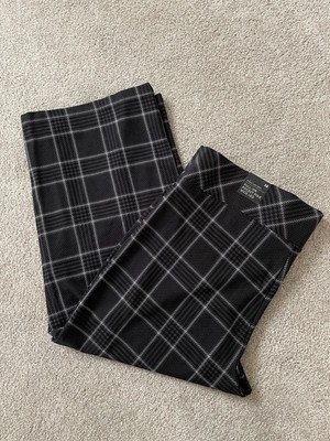 Torrid Studio Luxe Ponte 3X S NEW Black Glen Plaid Pull On Pixie Wide Leg Pants