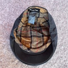 Barbour Berretto piatto uomo cotone cerato blu navy 7 1/8 country outdoor classico tartan