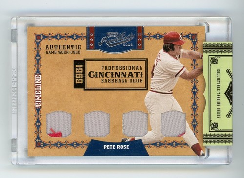 SEALED PETE ROSE 2008 Playoff Prime Cuts GAME WORN QUAD JERSEY PATCH SP  06/10
