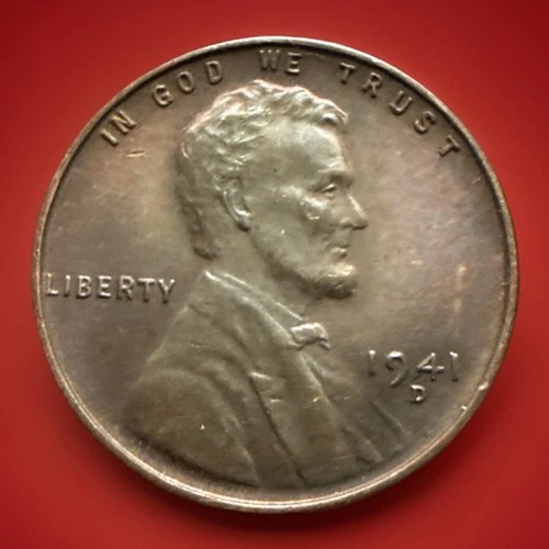 1941-D RB AU Lincoln Wheat Cent receive coin pictured 1882