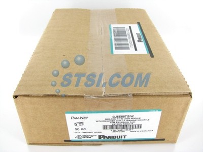 (BOX OF 50) Panduit CJ5E88TGIW Cat5e Mini-Com Jack Off-White ~STSI