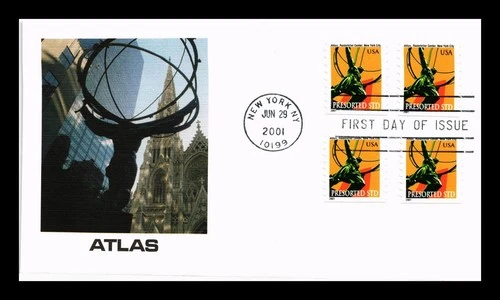 US COVER FLEETWOOD FIRST DAY OF ISSUE ATLAS ROCKEFELLER CENTER